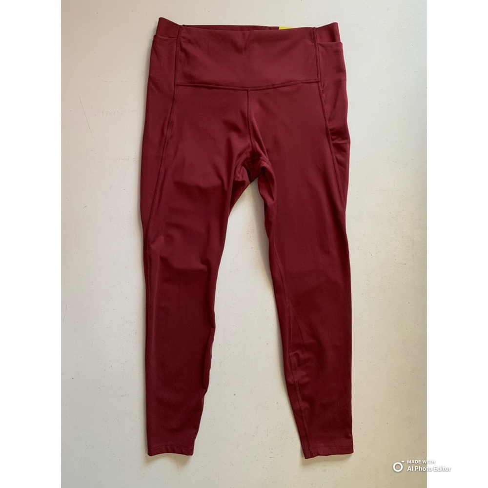All In Motion Garnet Red Brushed Sculpt High-Rise Legging Size XXL NWT - Picture 3 of 14